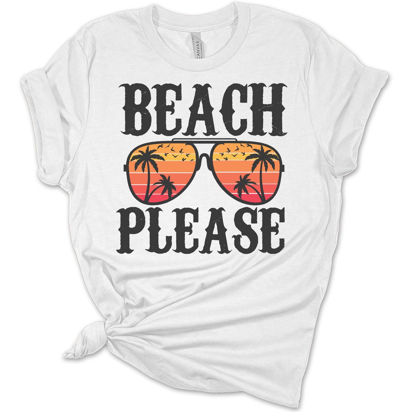 Women's T Shirt Beach Please Vintage Summer Top Casual Graphic Plus Size Tee