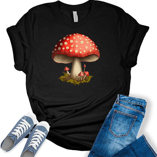 Mushroom Shirt Womens Cottagecore Shirts Cute Mushroom Clothes Aesthetic T-Shirt