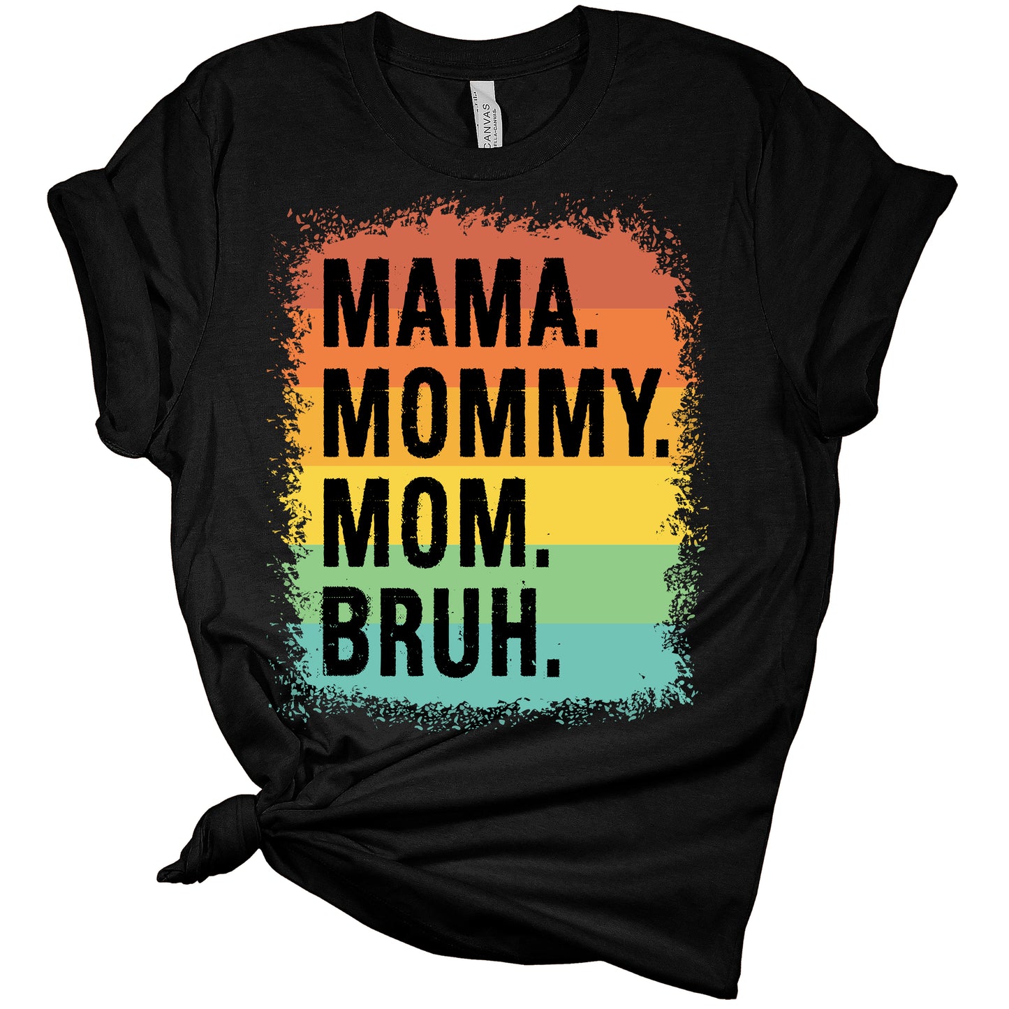 Mama Mommy Mom Bruh Women's Vintage Bleach Print Graphic T-Shirt