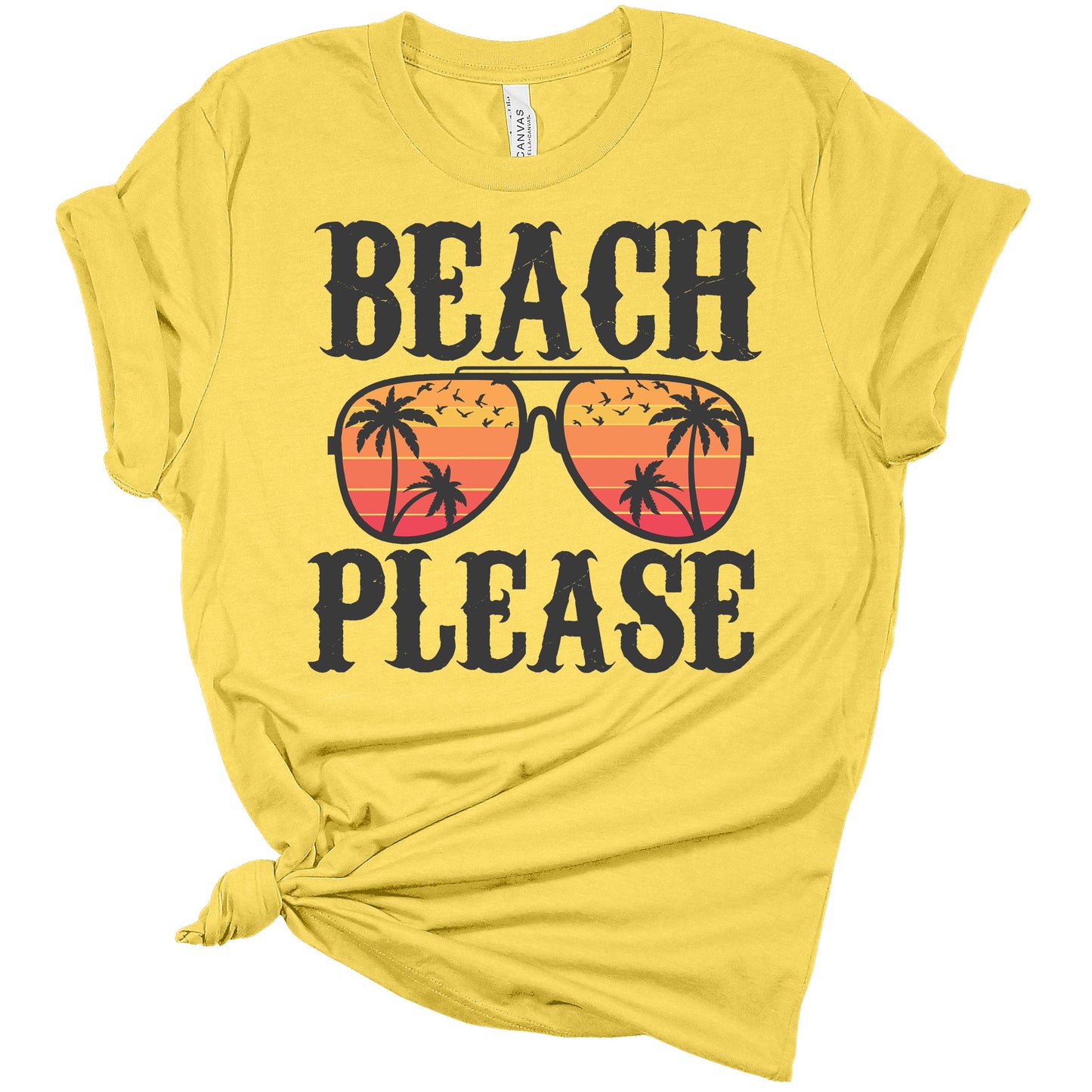 Women's T Shirt Beach Please Vintage Summer Top Casual Graphic Plus Size Tee