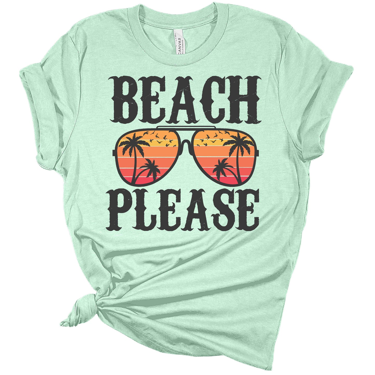 Women's T Shirt Beach Please Vintage Summer Top Casual Graphic Plus Size Tee