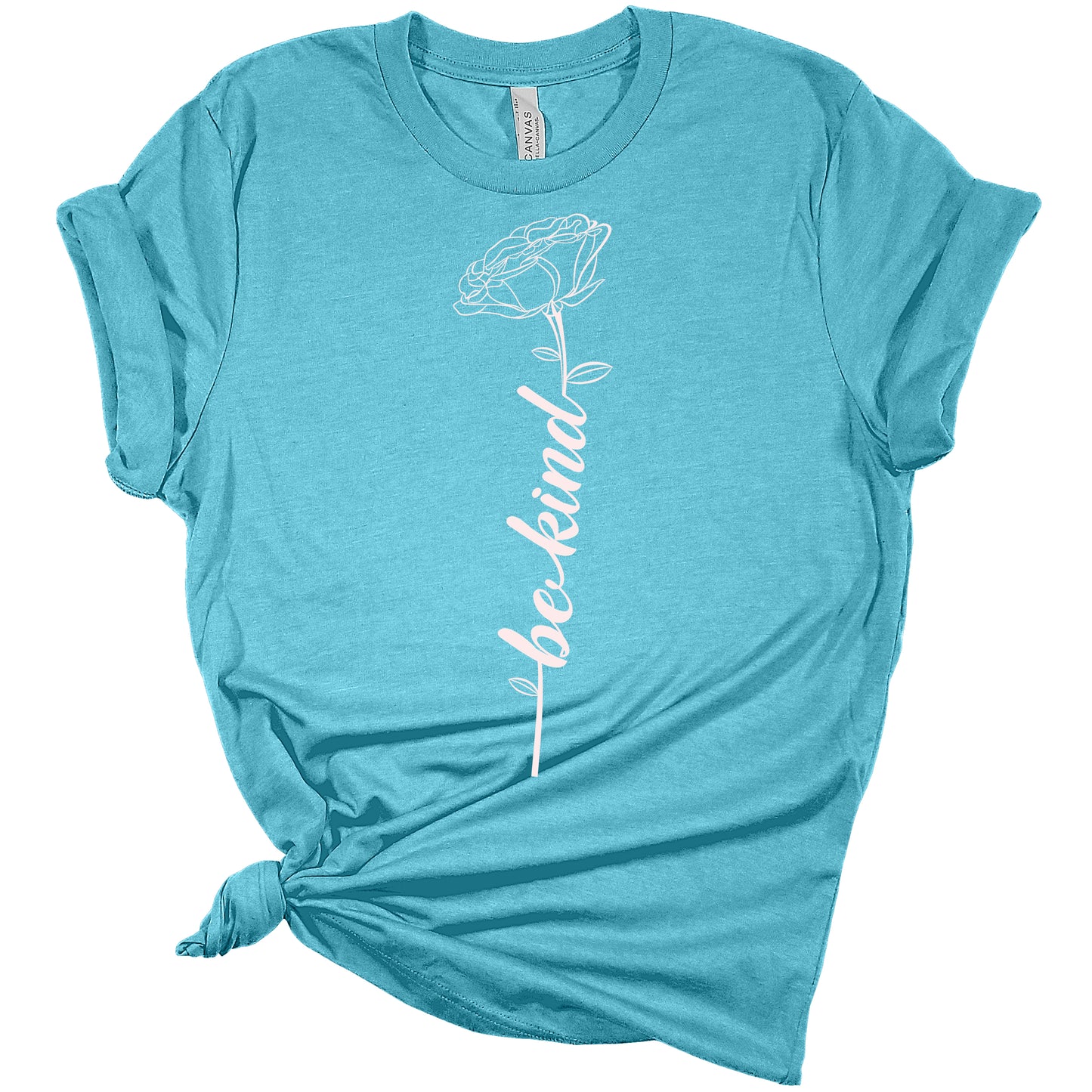 Women's Graphic Shirt Be Kind Flower Bella Short Sleeve Summer T-Shirt