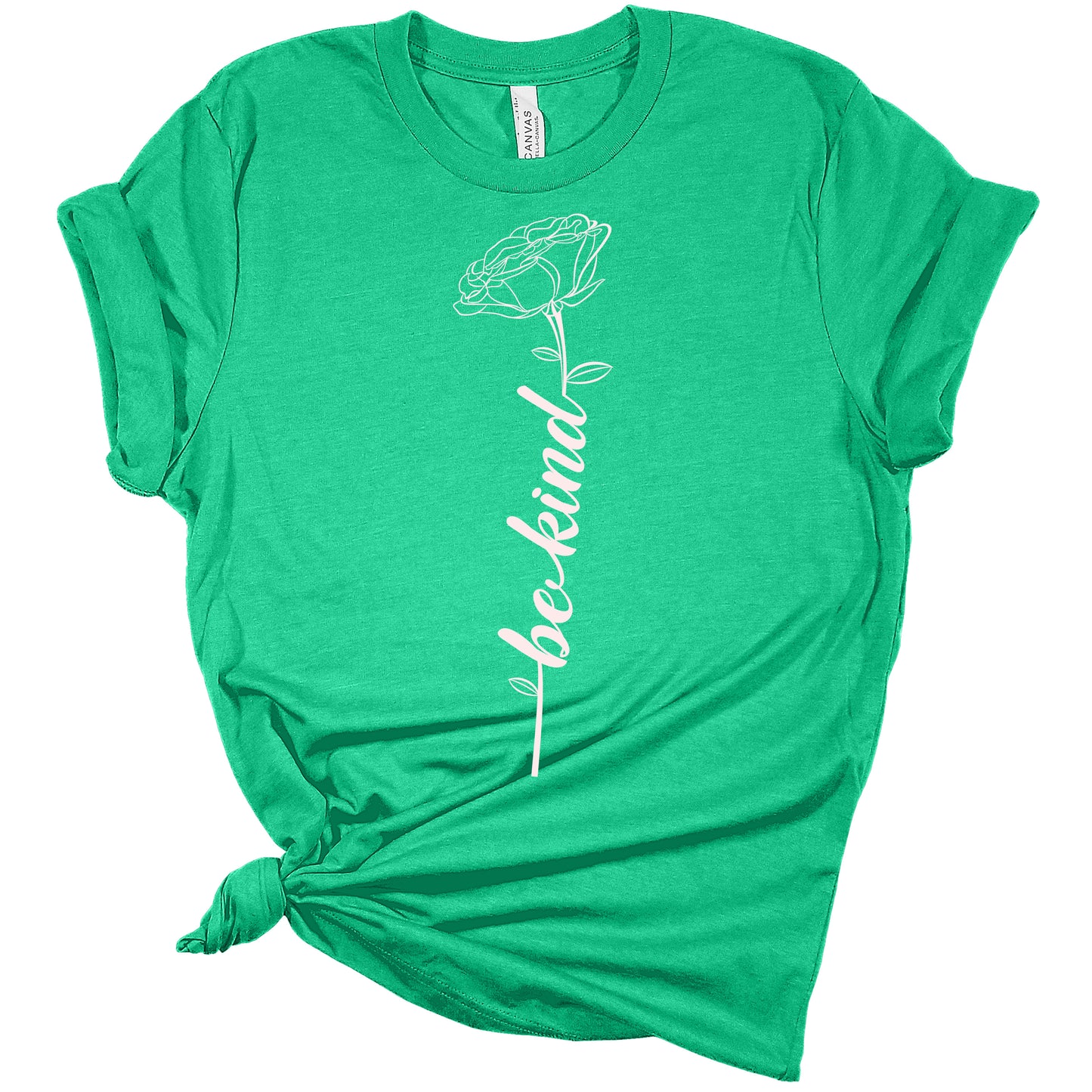 Women's Graphic Shirt Be Kind Flower Bella Short Sleeve Summer T-Shirt