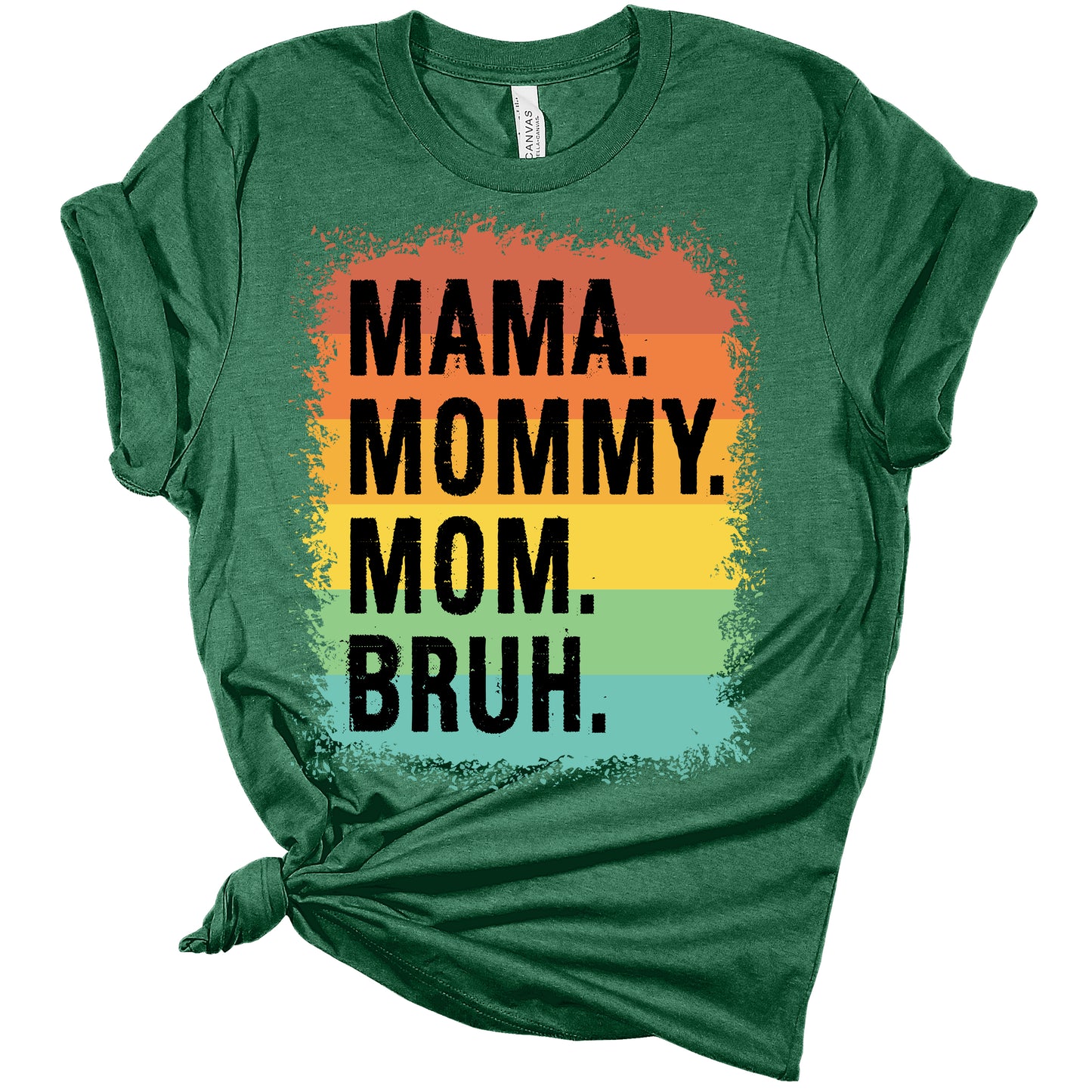 Mama Mommy Mom Bruh Women's Vintage Bleach Print Graphic T-Shirt