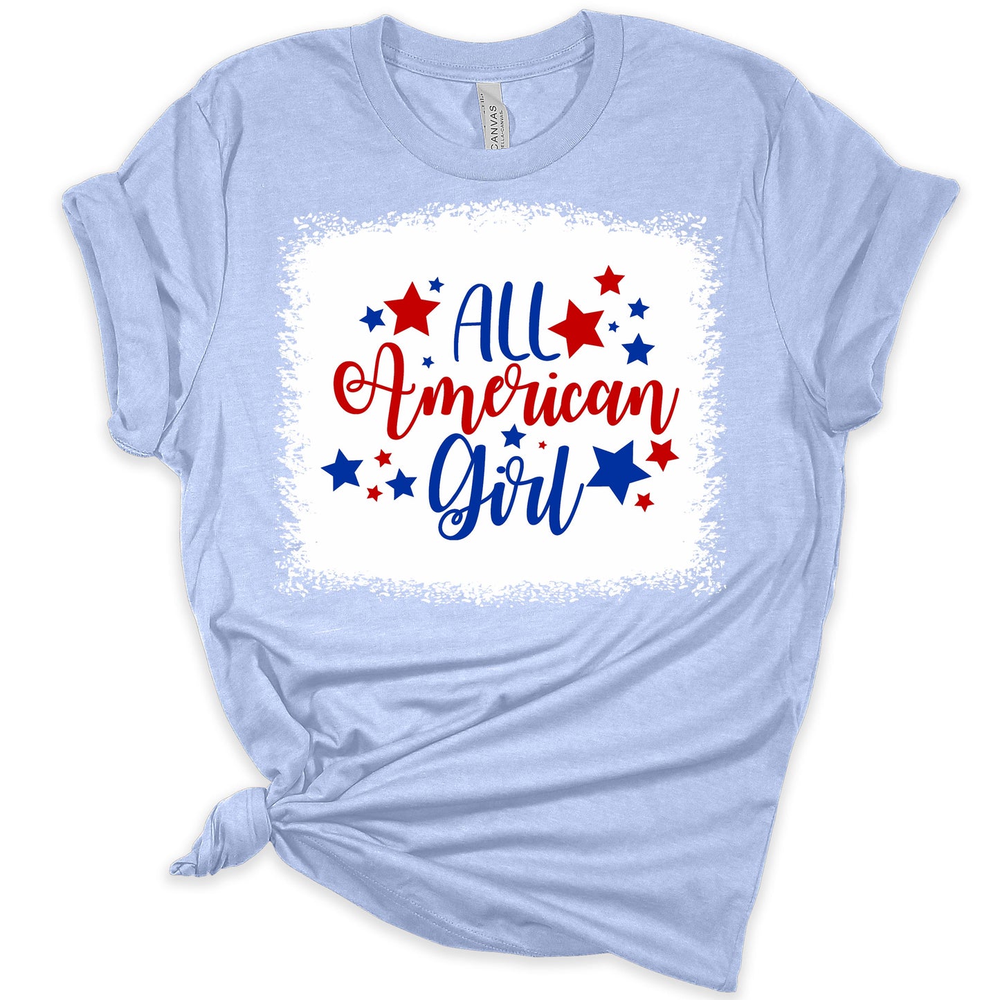 All American Girl Patriotic T-shirt | Women's Graphic T-Shirt | GyftWear