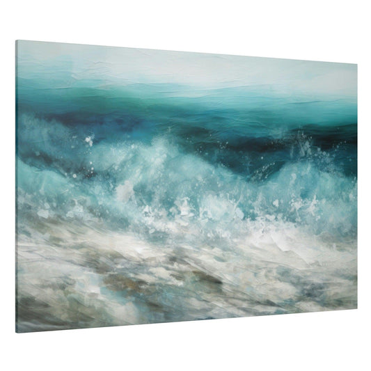 Blue and Grey Ocean Wall Art - Abstract Picture Canvas Print Wall Painting Modern Artwork Wall Art for Living Room Home Office Décor