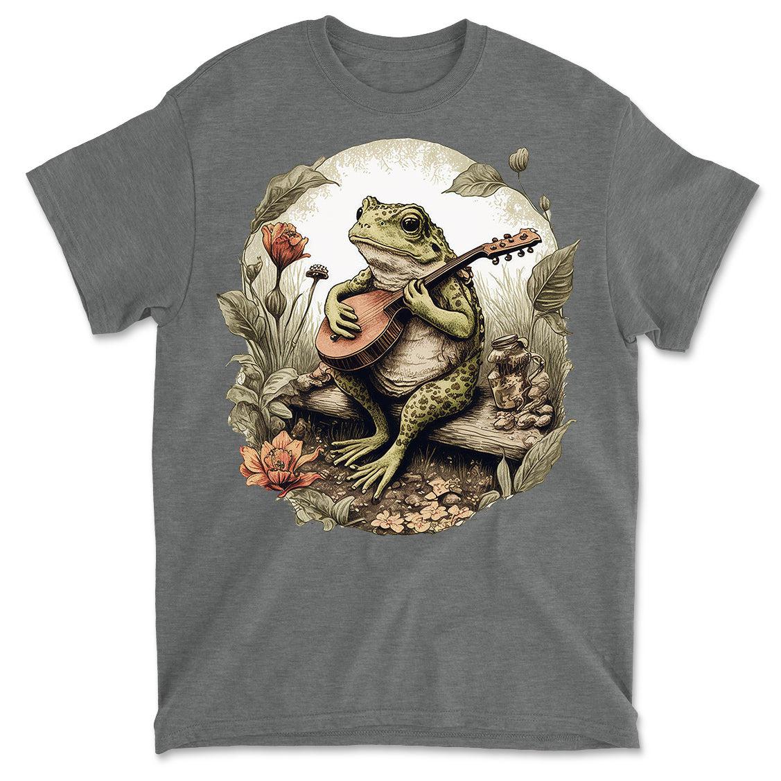 Frog Playing Music Cottagecore Aesthetic Graphic Men's T-Shirt