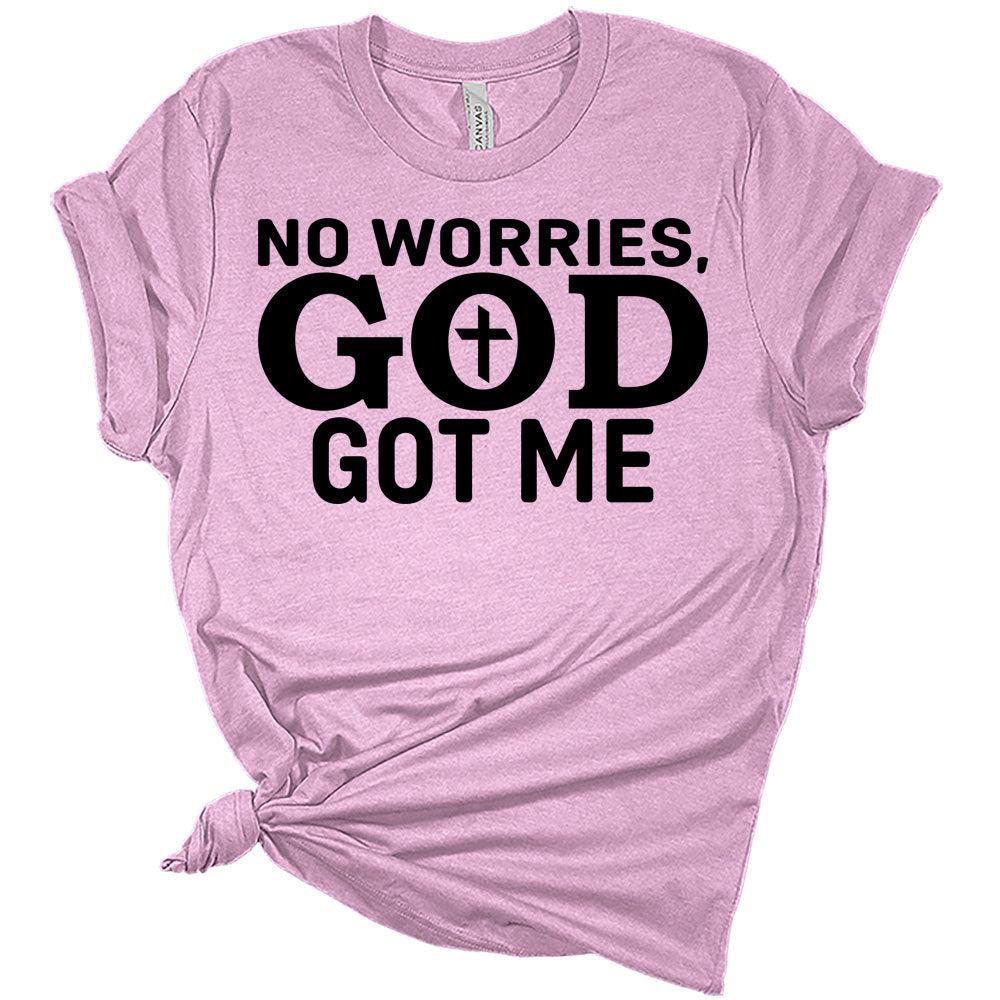 Womens Christian Shirt No Worries God Got Me T-Shirt Cute Graphic Tee Casual Short Sleeve Top
