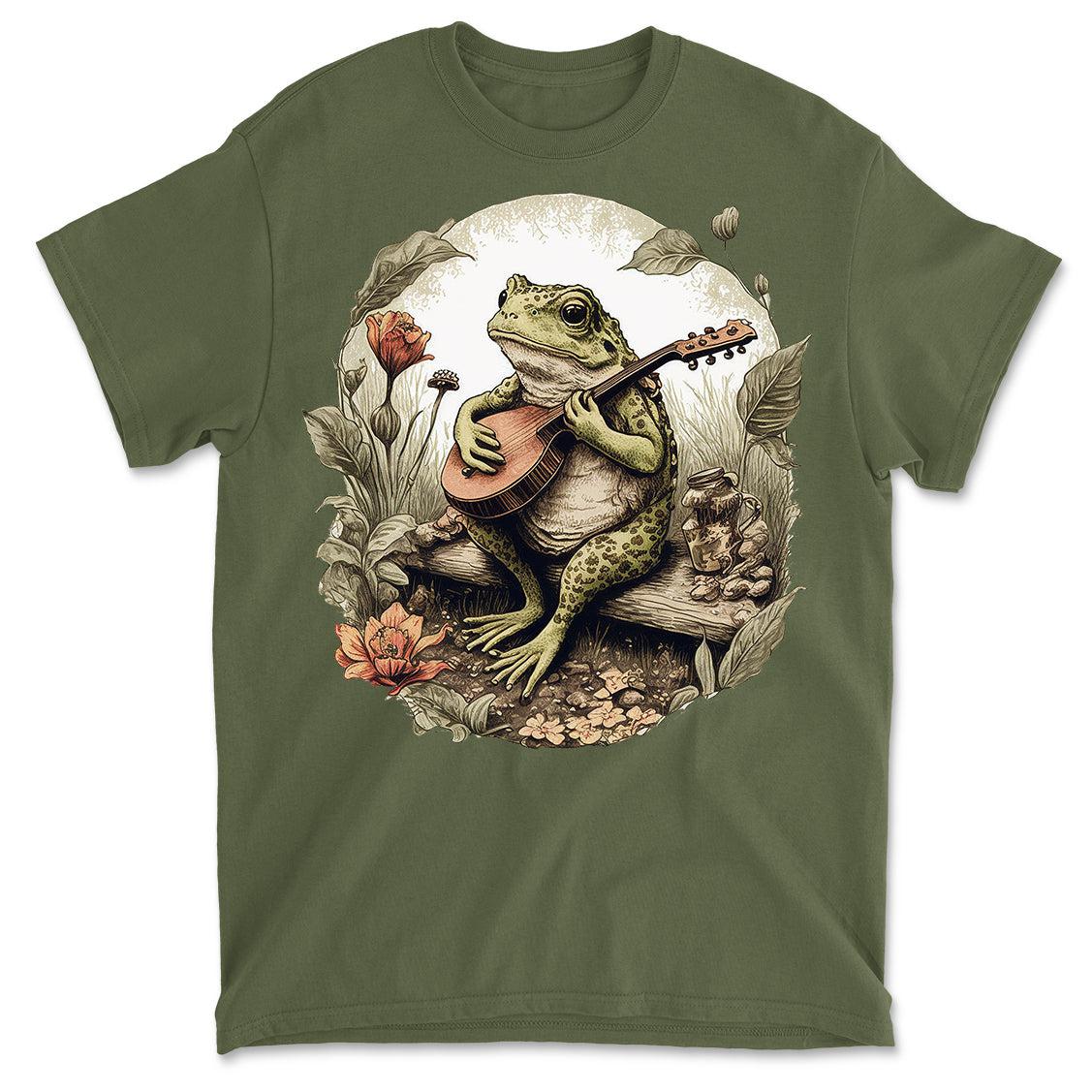 Frog Playing Music Cottagecore Aesthetic Graphic Men's T-Shirt