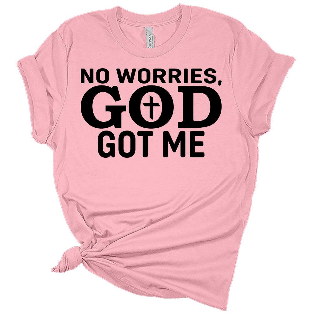 Womens Christian Shirt No Worries God Got Me T-Shirt Cute Graphic Tee Casual Short Sleeve Top