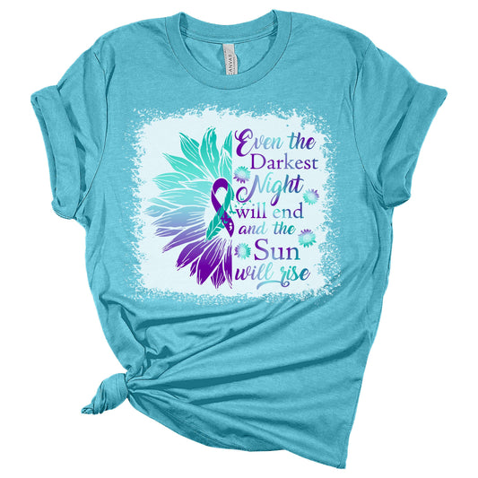 Suicide Prevention Shirt Mental Health Awareness Tshirt Sunflower Graphic Tees for Women
