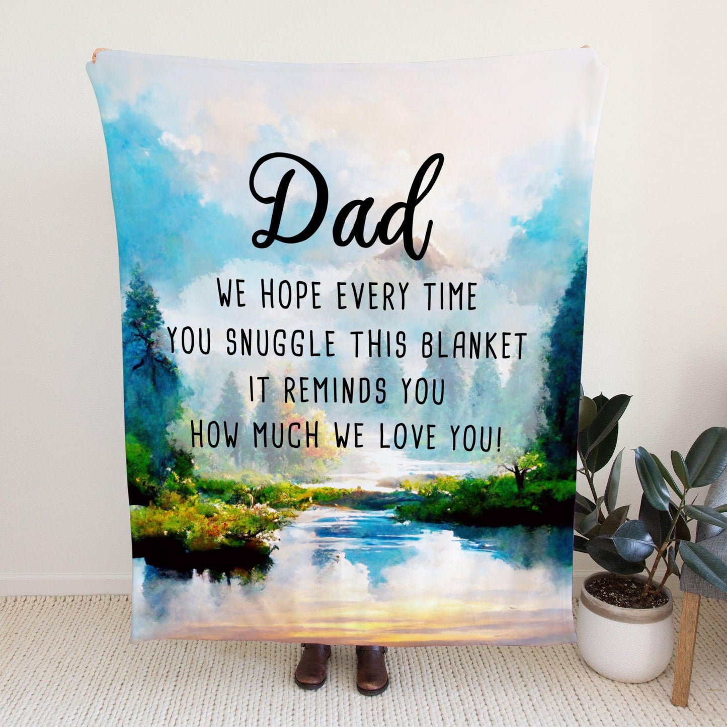 Dad We Love You Gift from Kids Ultra-Soft Micro Fleece Blanket 50" x 60" One Size