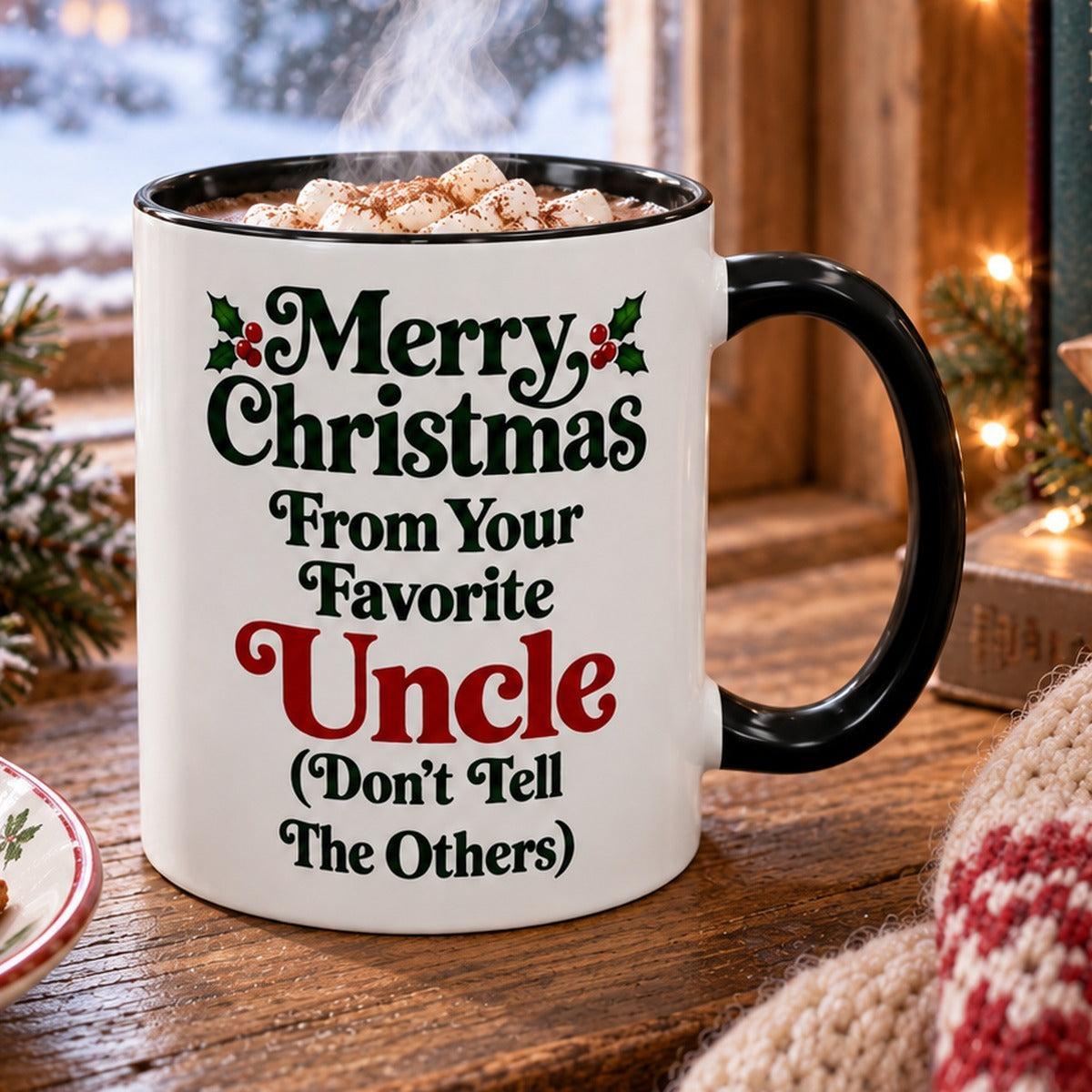 Merry Christmas From Your Favorite Uncle (Don't Tell The Others) 11oz accent mug - image 5