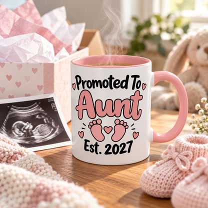 Promoted To Aunt Est. 2027 Mug - gift lifestyle