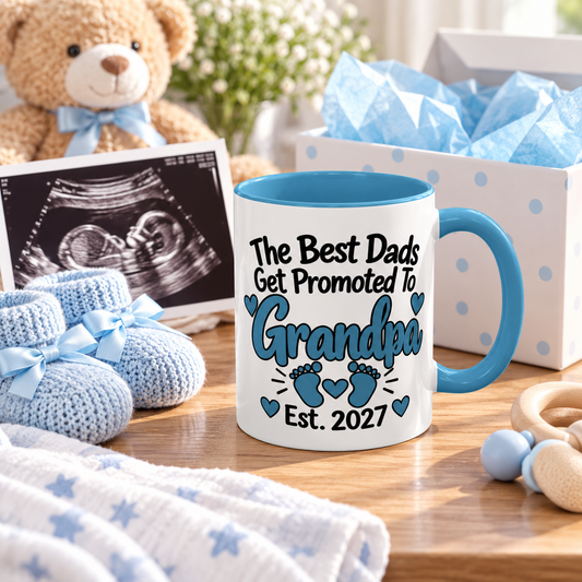 The Best Dads Get Promoted To Grandpa Est. 2027 Mug - gift lifestyle