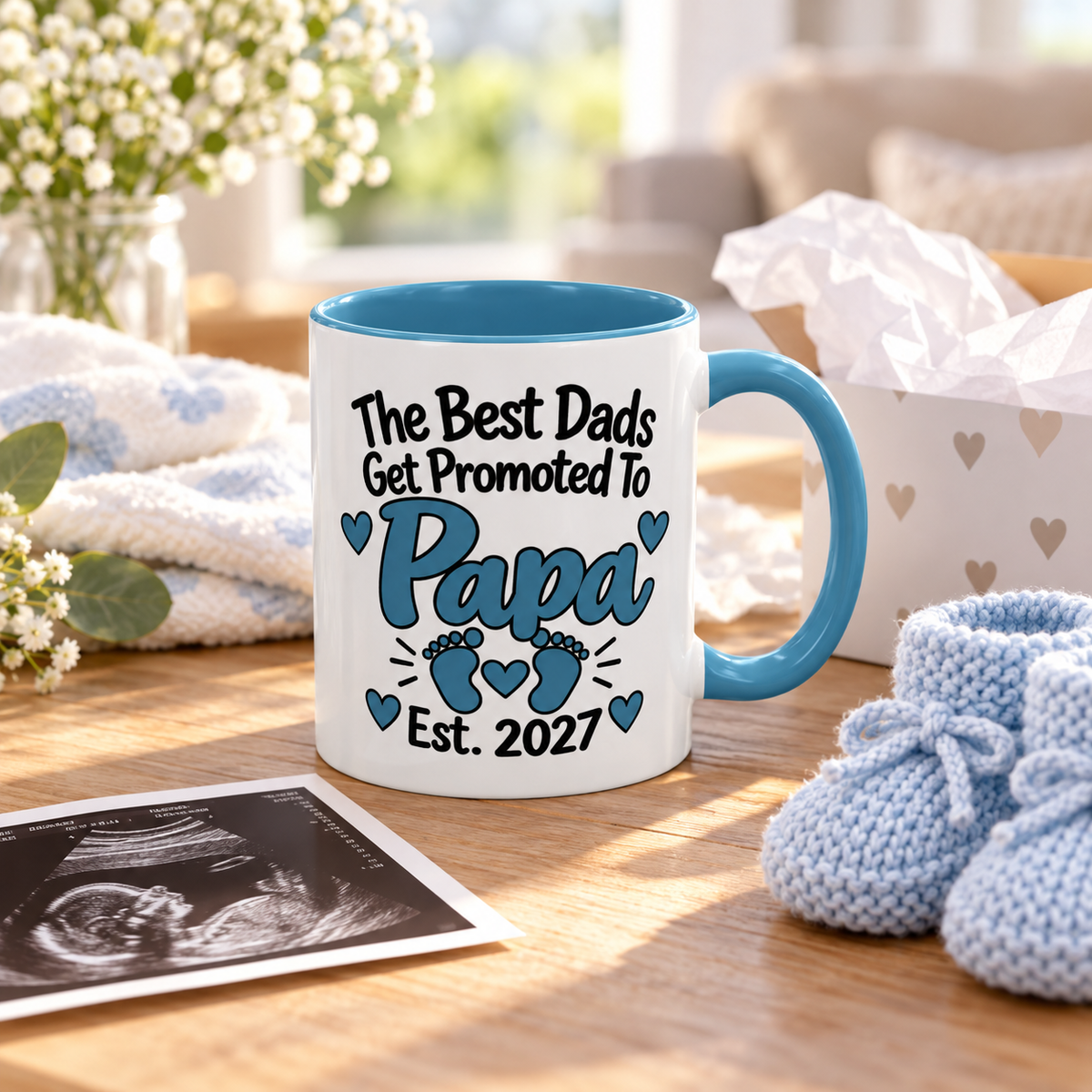 The Best Dads Get Promoted To Papa Est. 2027 Mug - gift lifestyle