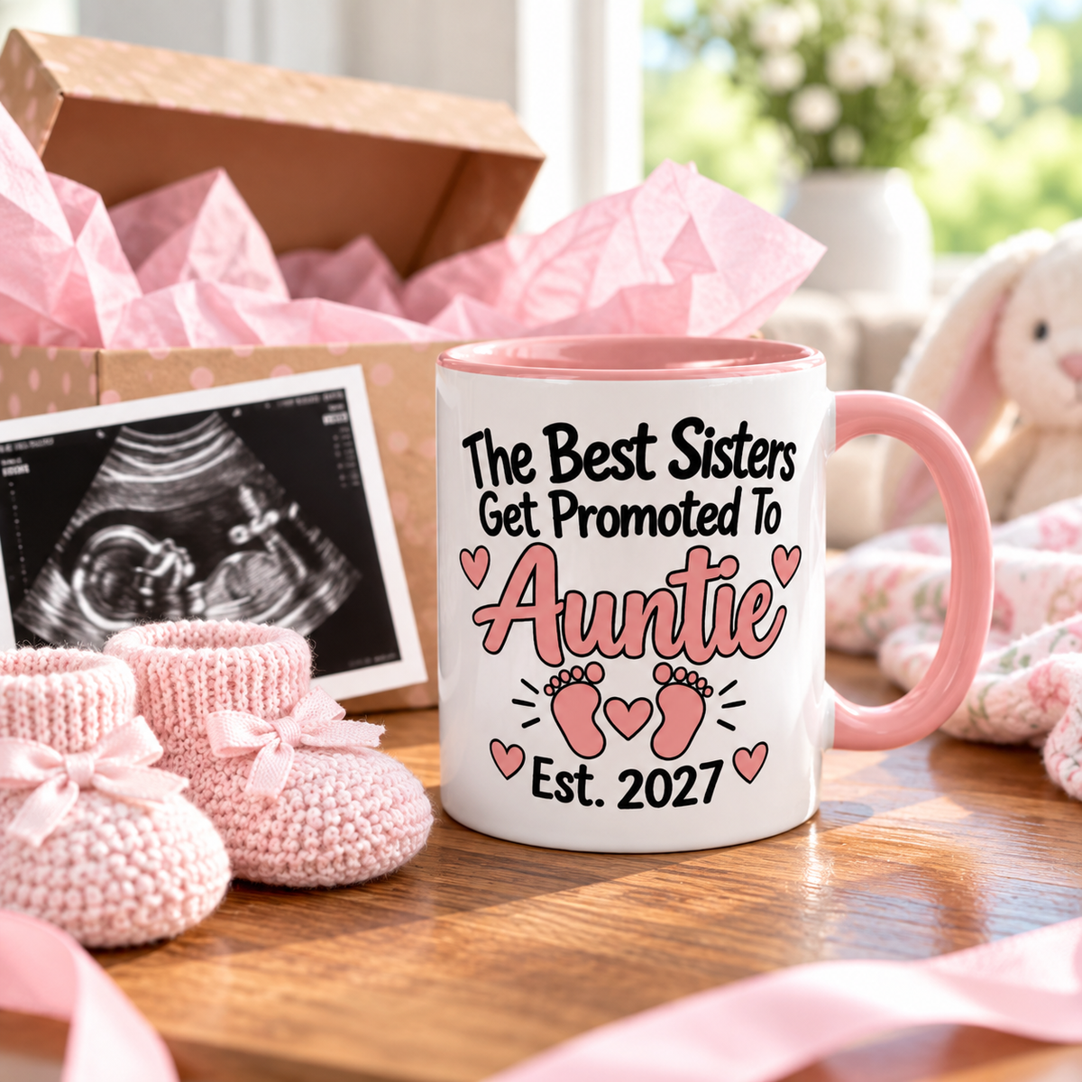 The Best Sisters Get Promoted To Auntie Est. 2027 Mug - gift lifestyle