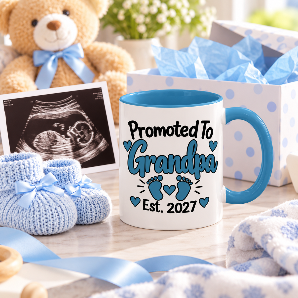 Promoted To Grandpa Est. 2027 Mug - gift lifestyle