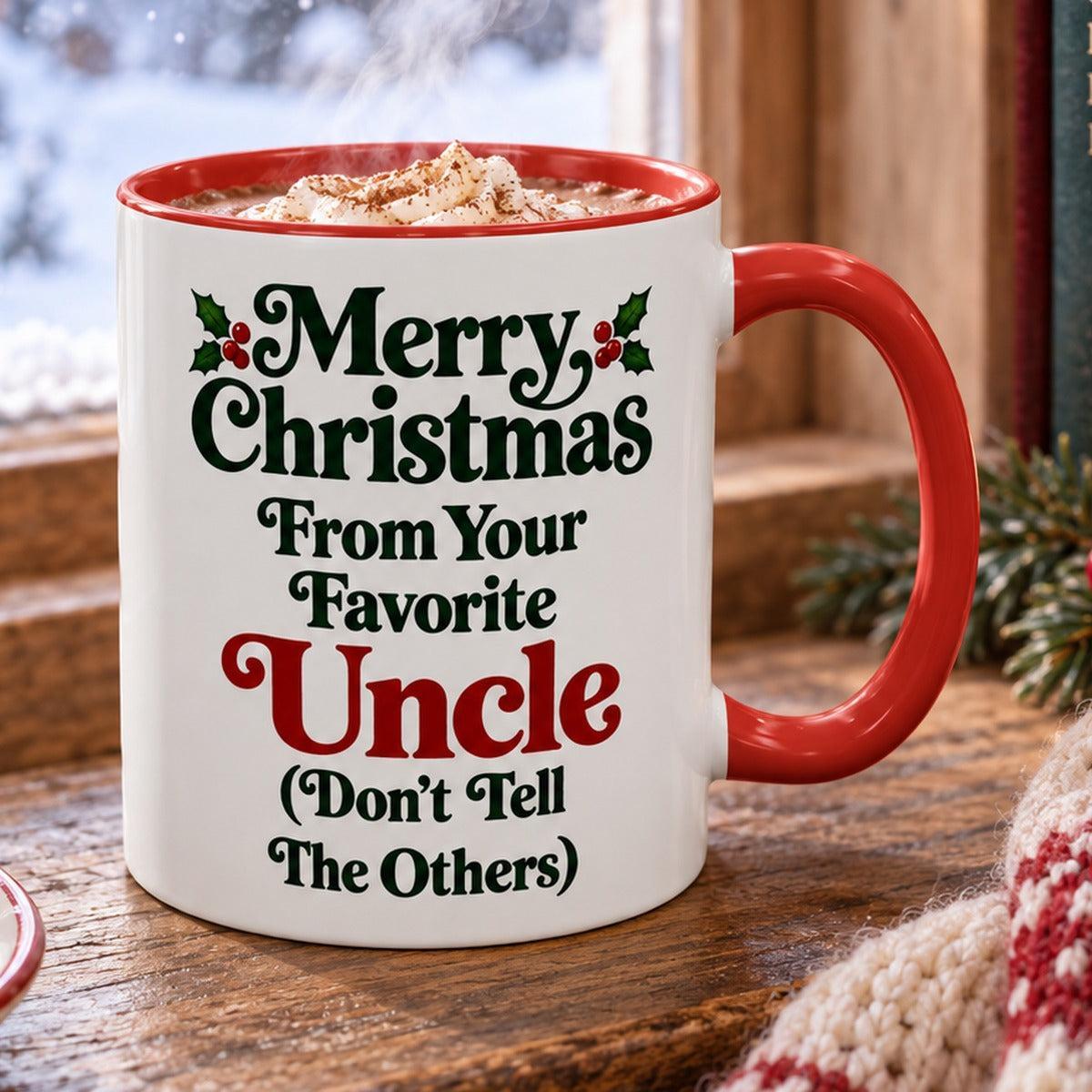 Merry Christmas From Your Favorite Uncle (Don't Tell The Others) 11oz accent mug - image 1
