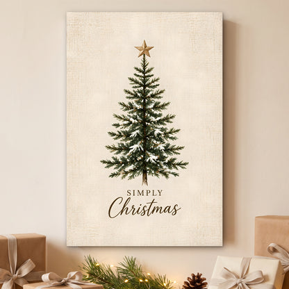 Simply Christmas Canvas Wall Art – Farmhouse Christmas Tree Decor, Vertical 8x12 16x24 24x36