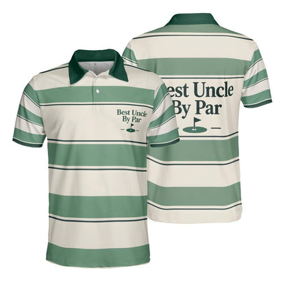 Best Uncle By Par golf polo Fairway Stripes front and back