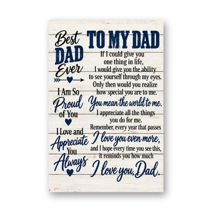 To My Dad canvas front view