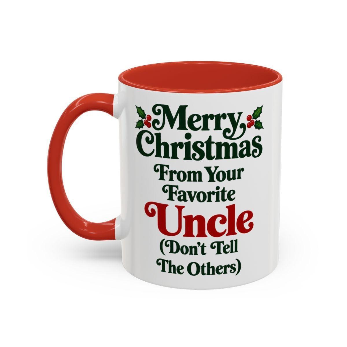 Merry Christmas From Your Favorite Uncle (Don't Tell The Others) 11oz accent mug - image 3