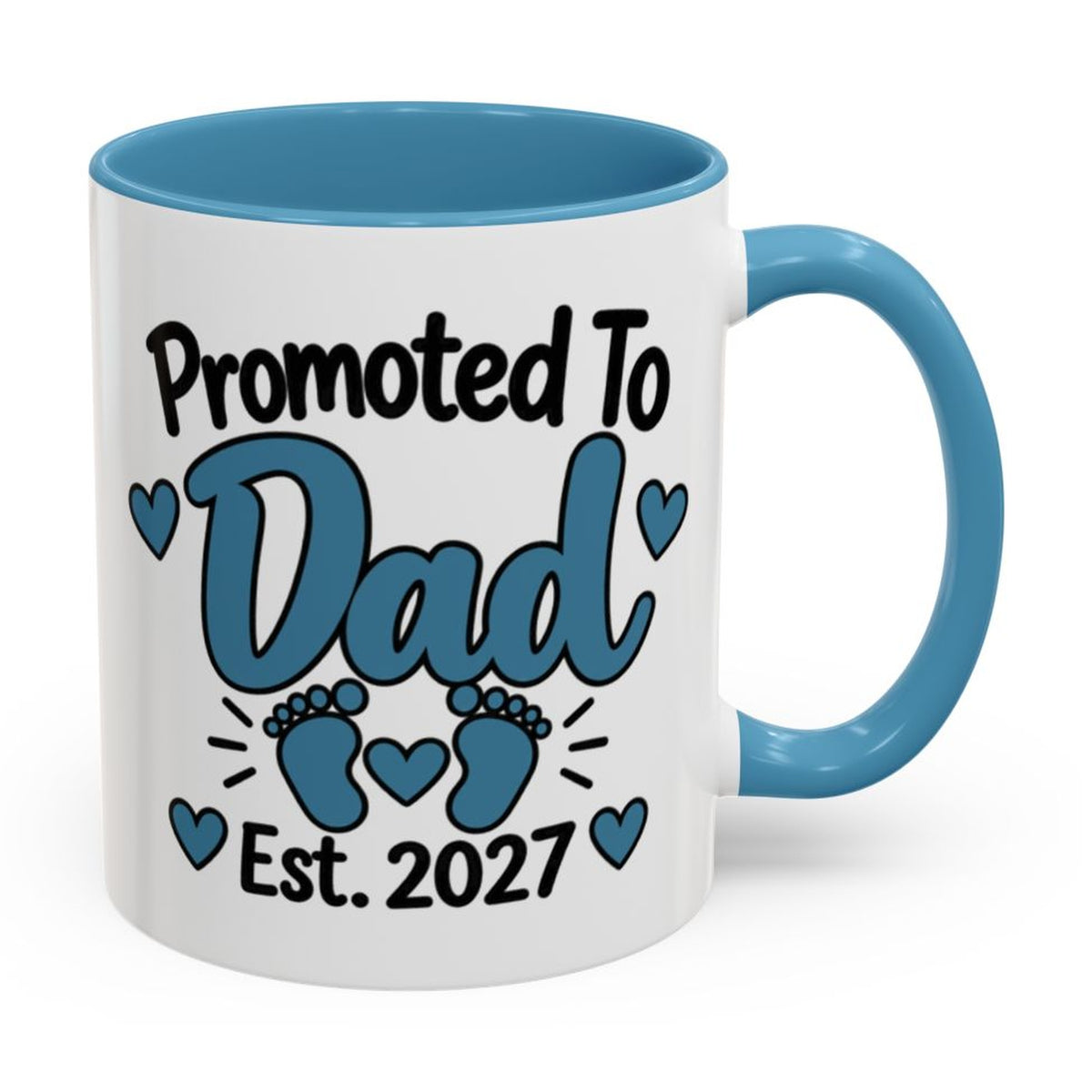Promoted To Dad Est. 2027 Mug - right side on white