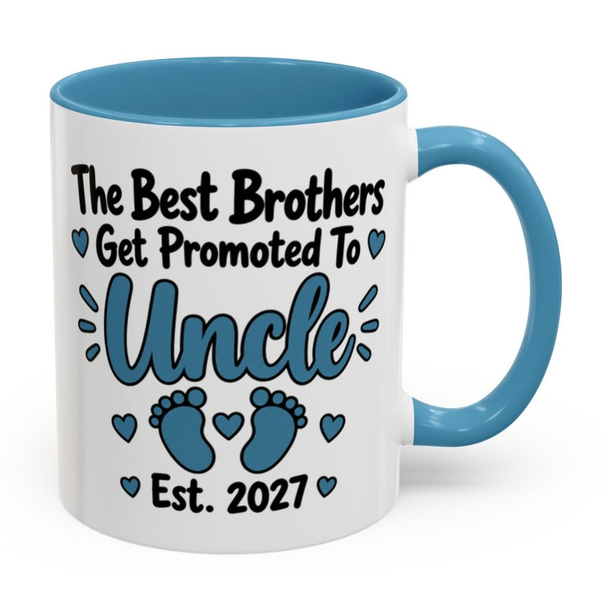 The Best Brothers Get Promoted To Uncle Est. 2027 Mug - right side on white