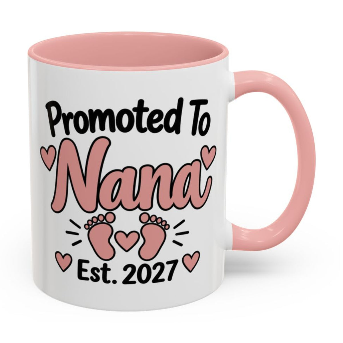 Promoted To Nana Est. 2027 Mug - right side on white