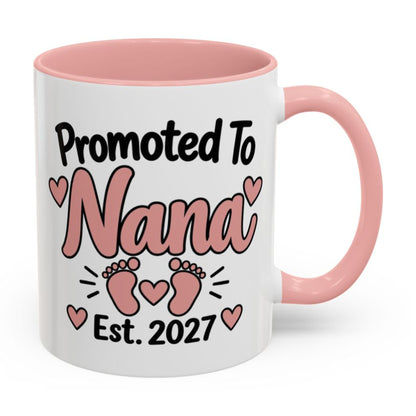 Promoted To Nana Est. 2027 Mug - right side on white