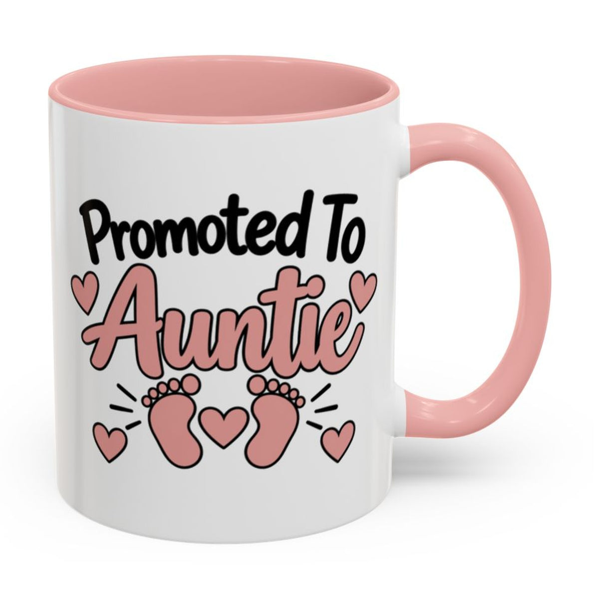 Promoted To Auntie Mug - right side on white
