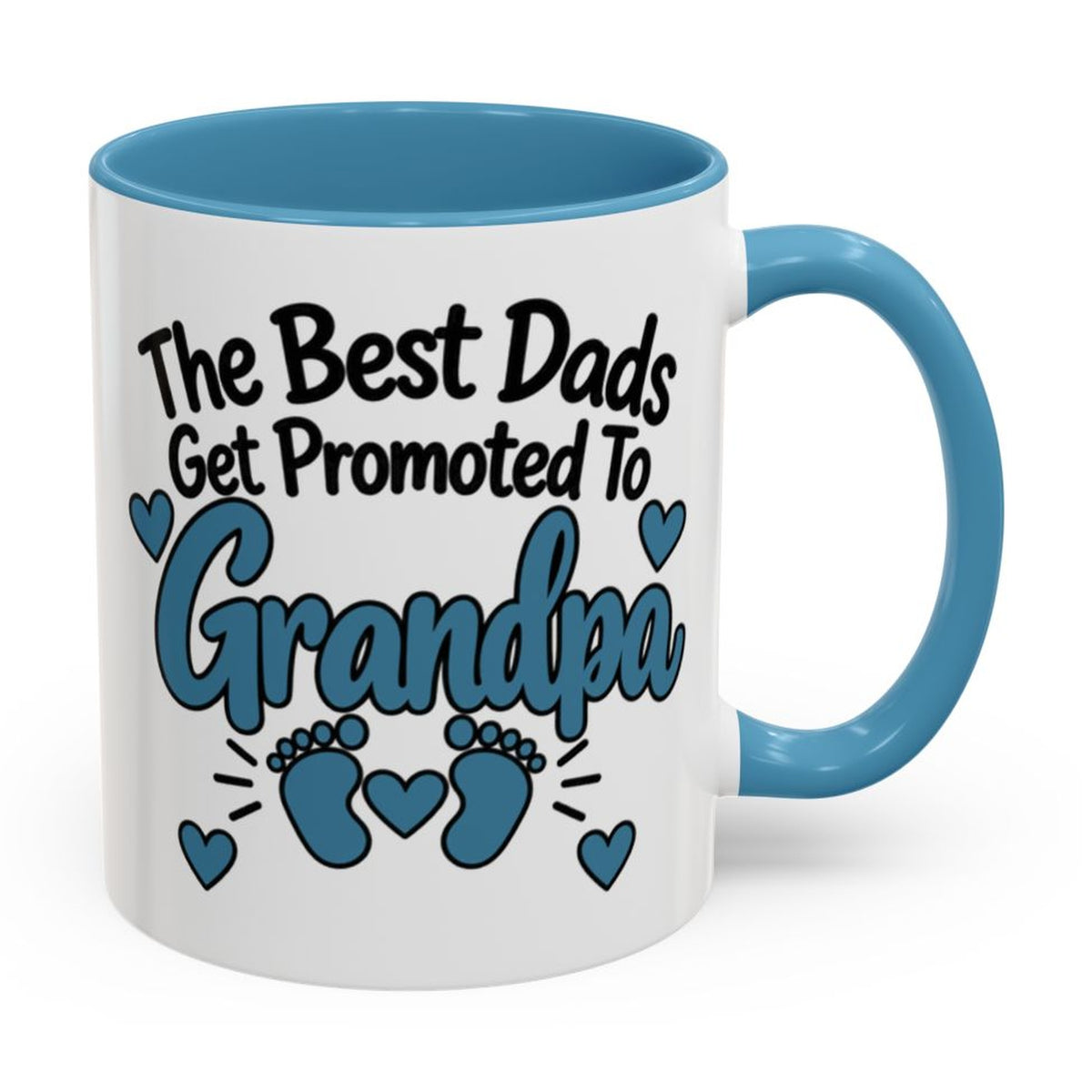 The Best Dads Get Promoted To Grandpa Mug - right side on white