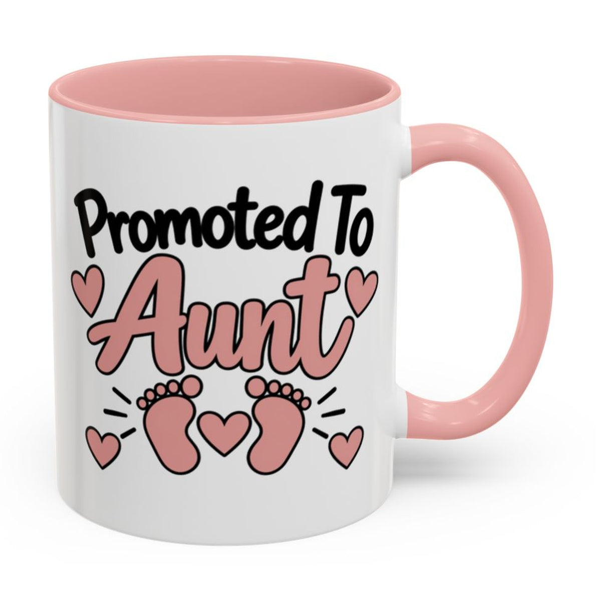 Promoted To Aunt Mug - right side on white