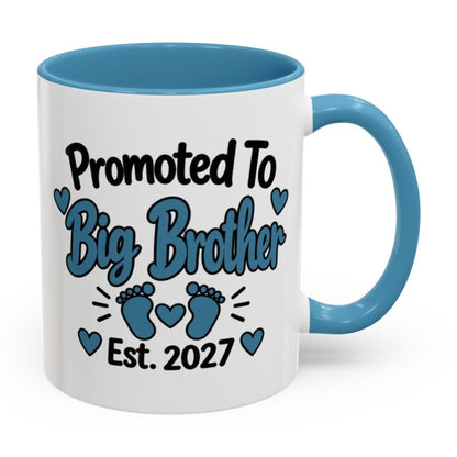 Promoted To Big Brother Est. 2027 Mug - right side on white