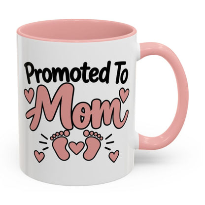 Promoted To Mom Mug - right side on white