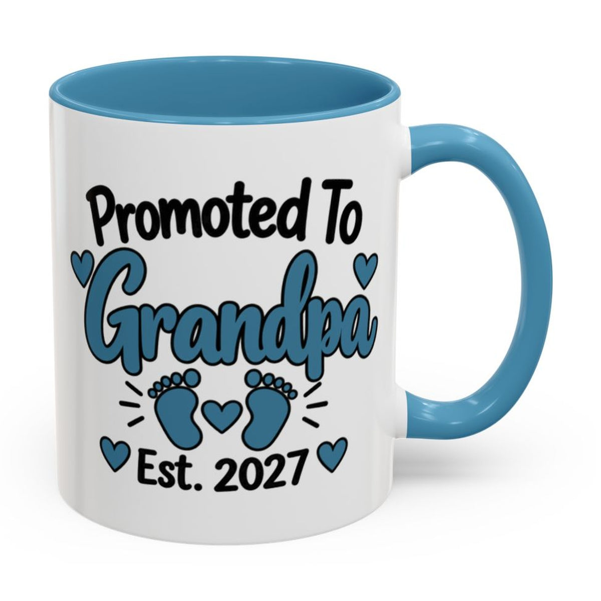 Promoted To Grandpa Est. 2027 Mug - right side on white