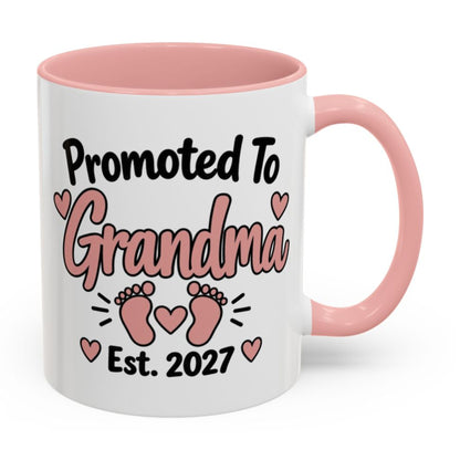 Promoted To Grandma Est. 2027 Mug - right side on white