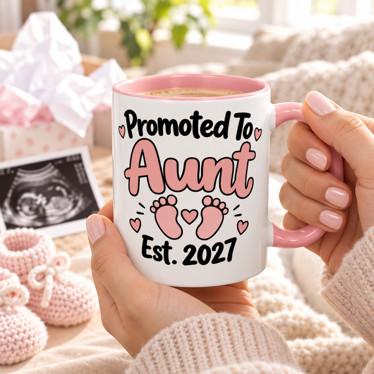 Promoted To Aunt Est. 2027 Mug - gift lifestyle