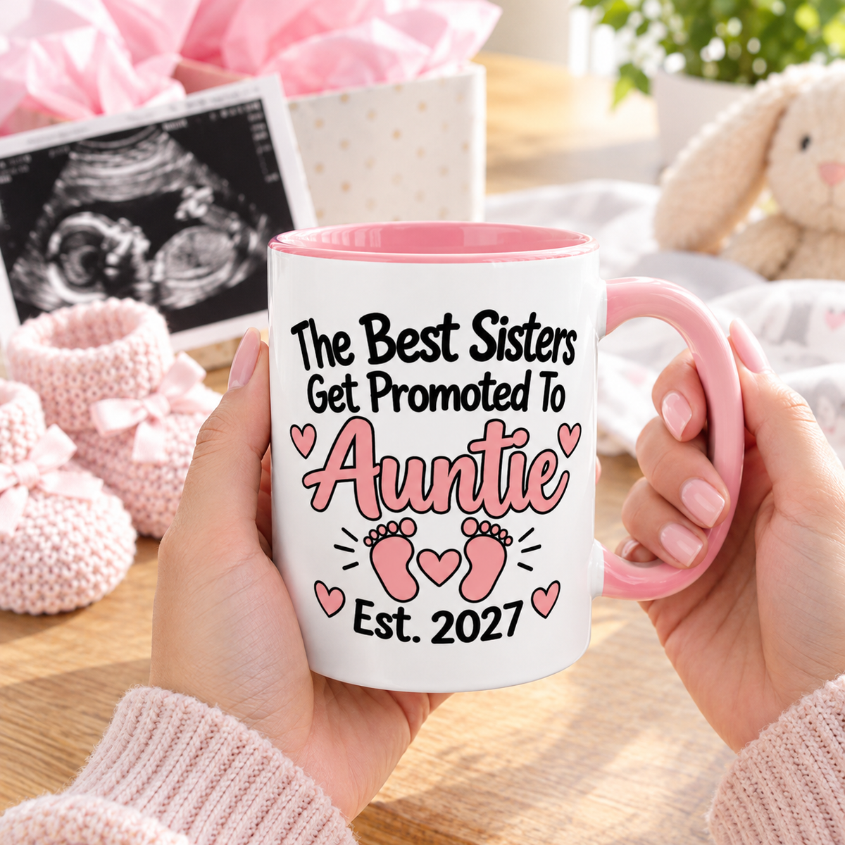 The Best Sisters Get Promoted To Auntie Est. 2027 Mug - gift lifestyle