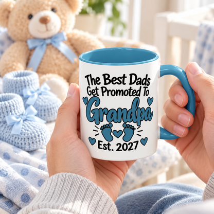 The Best Dads Get Promoted To Grandpa Est. 2027 Mug - gift lifestyle