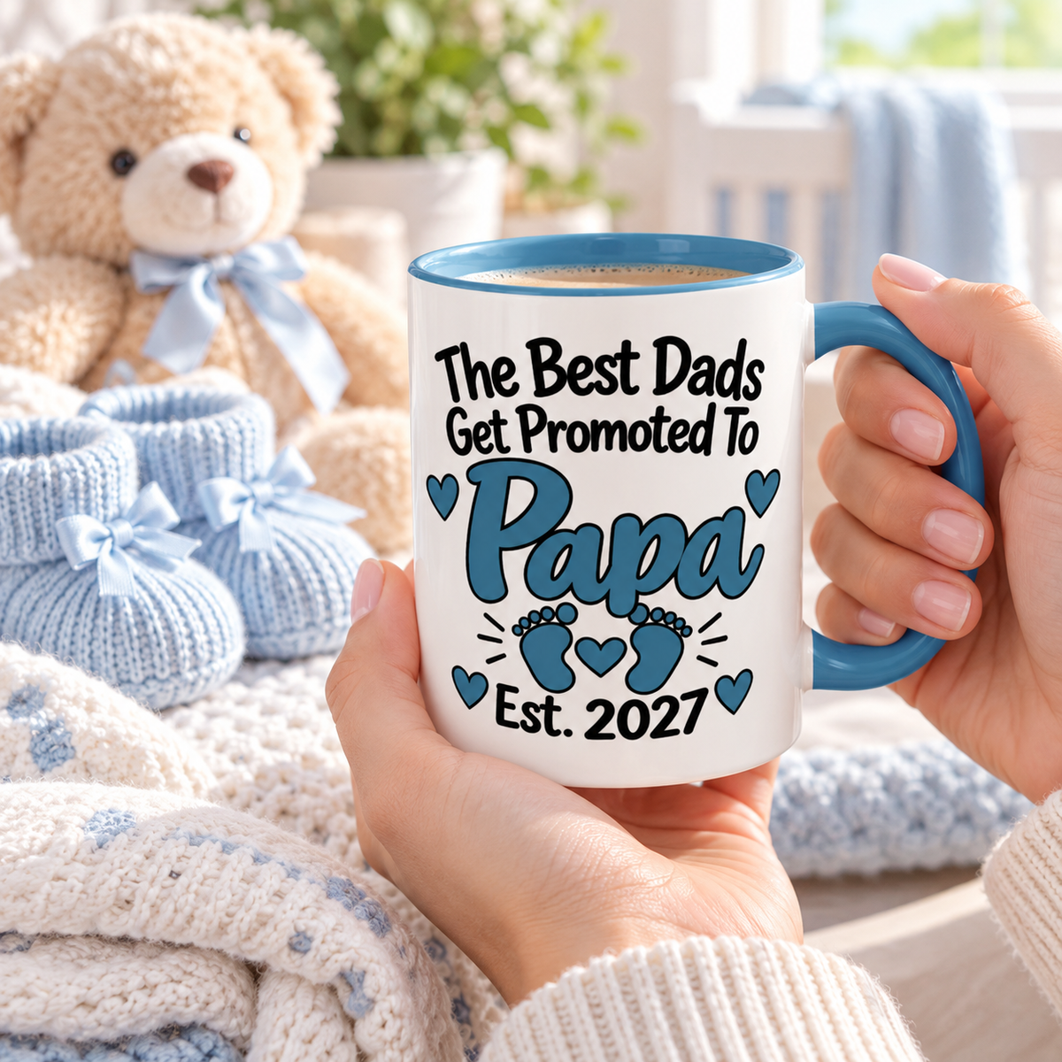 The Best Dads Get Promoted To Papa Est. 2027 Mug - gift lifestyle