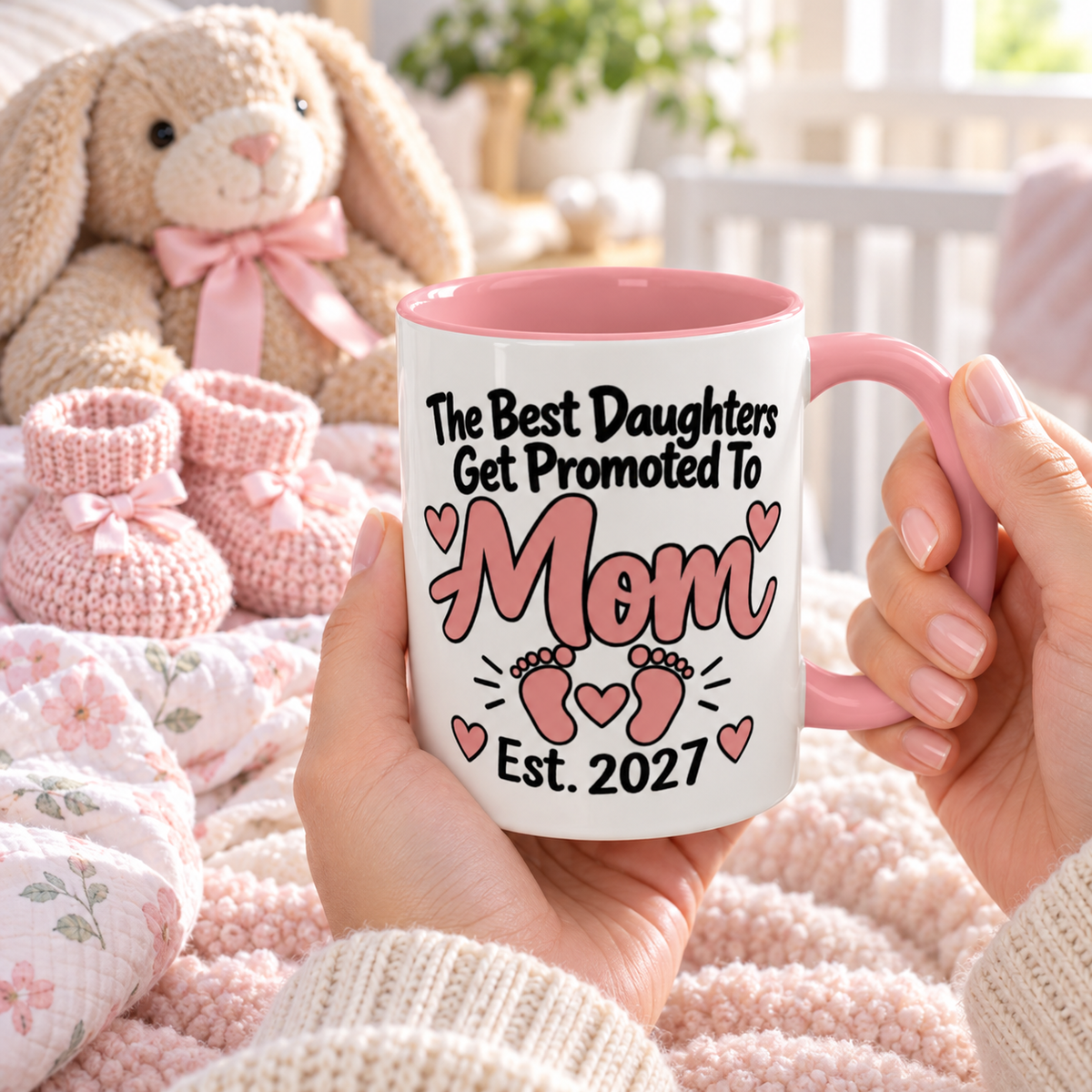 The Best Daughters Get Promoted To Mom Est. 2027 Mug - gift lifestyle