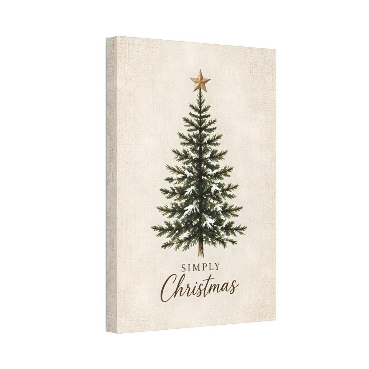 Simply Christmas Canvas Wall Art – Farmhouse Christmas Tree Decor, Vertical 8x12 16x24 24x36