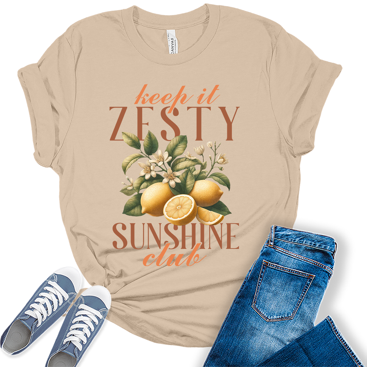 Zesty Sunshine Shirt Fruit Aesthetic Cute Graphic Tees For Women