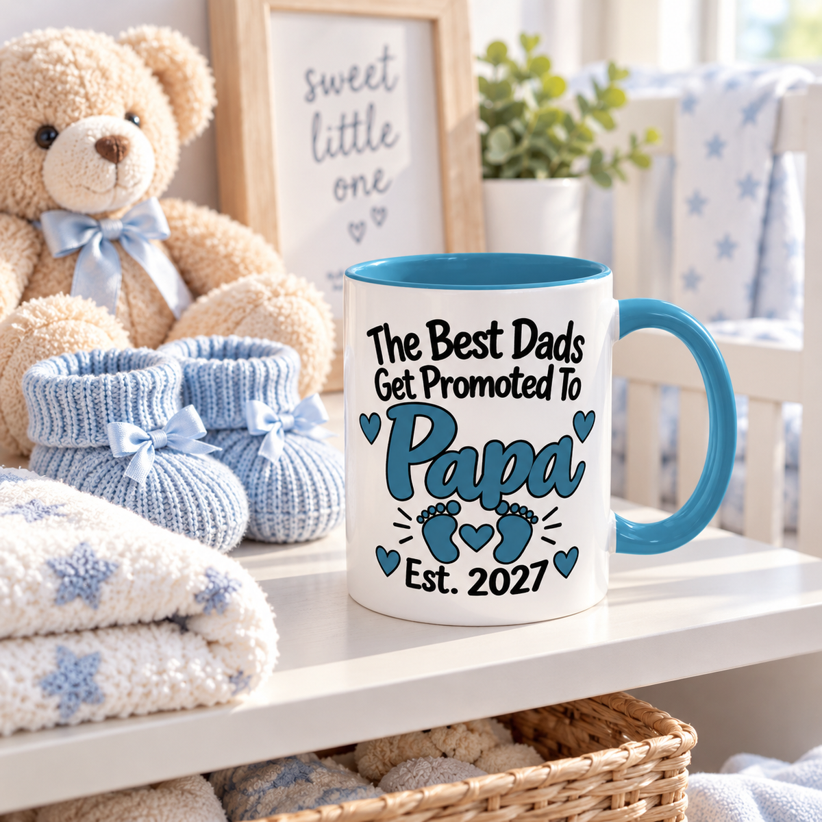 The Best Dads Get Promoted To Papa Est. 2027 Mug - gift lifestyle
