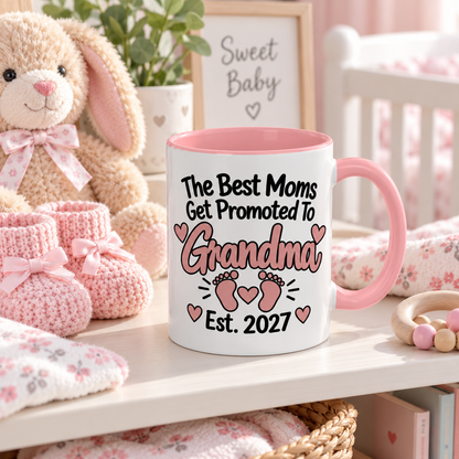 The Best Moms Get Promoted To Grandma Est. 2027 Mug - gift lifestyle