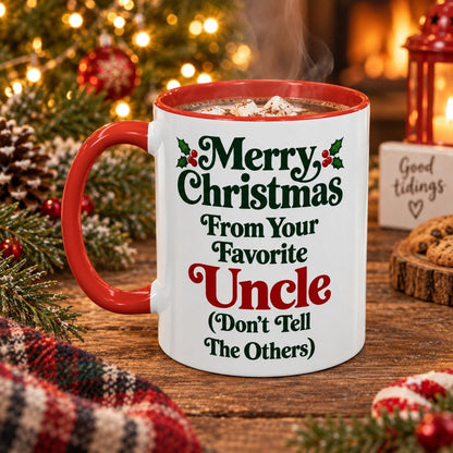 Merry Christmas From Your Favorite Uncle (Don't Tell The Others) 11oz accent mug - image 4