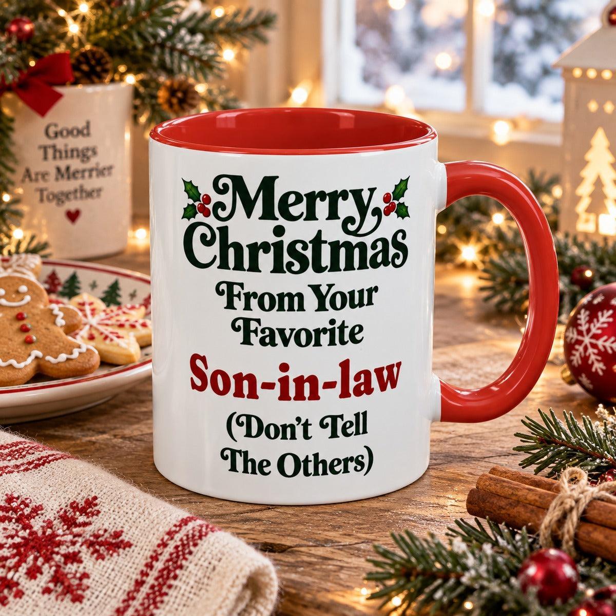 Merry Christmas From Your Favorite Son-in-law Mug