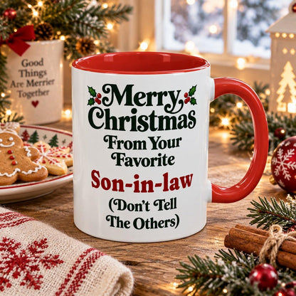 Merry Christmas From Your Favorite Son-in-law Mug